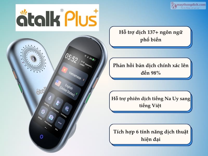 Máy phiên dịch tiếng Na Uy ATalk Plus+ New Vesion Máy phiên dịch tiếng Na Uy ATalk Plus+ New Vesion