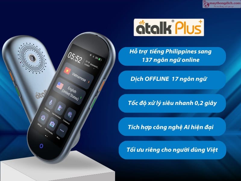 Máy phiên dịch Philippines Atalk Plus phiên bản mới Máy phiên dịch Philippines Atalk Plus phiên bản mới