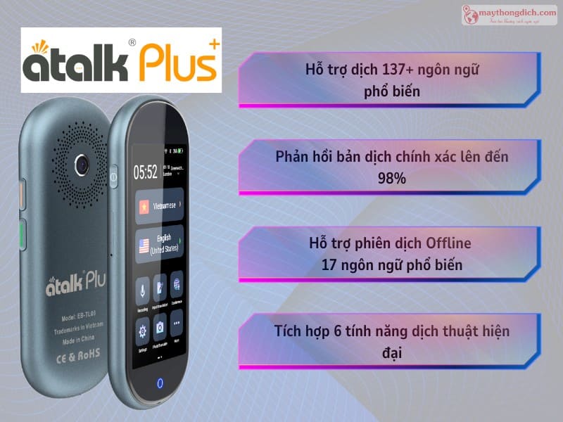 Máy phiên dịch tiếng Serbia sang Việt ATalk Plus+ Máy phiên dịch tiếng Serbia sang Việt ATalk Plus+