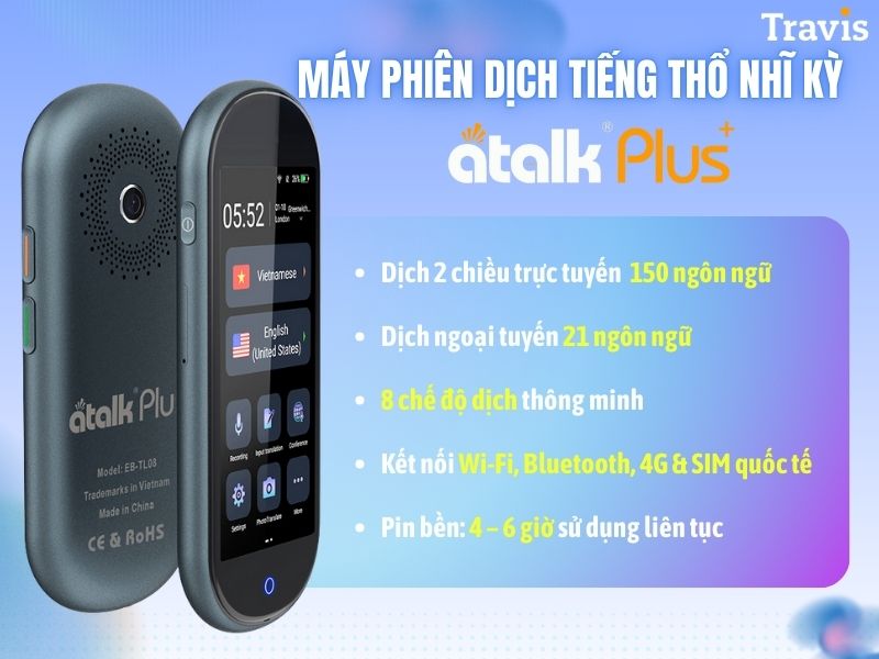 Máy phiên dịch tiếng Thổ Nhĩ Kỳ Atalk Plus+