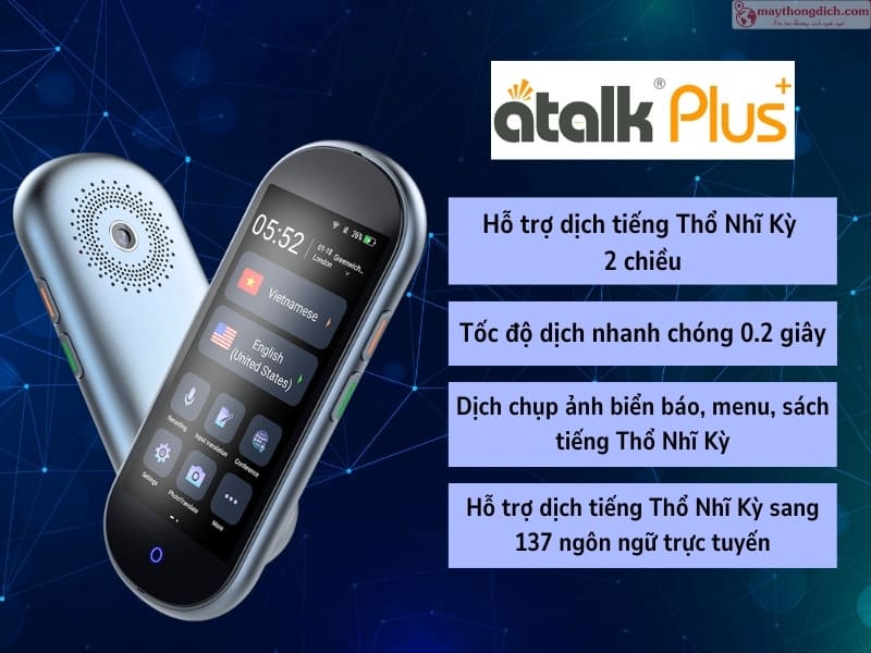 Máy phiên dịch tiếng Thổ Nhĩ Kỳ Atalk Plus+ Máy phiên dịch tiếng Thổ Nhĩ Kỳ Atalk Plus+