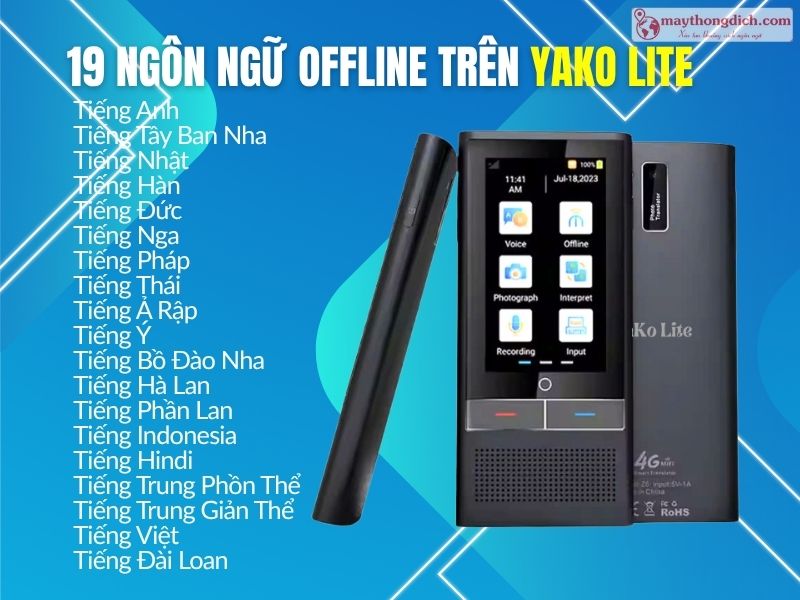 19 ngôn ngữ offline trên Yako Lite