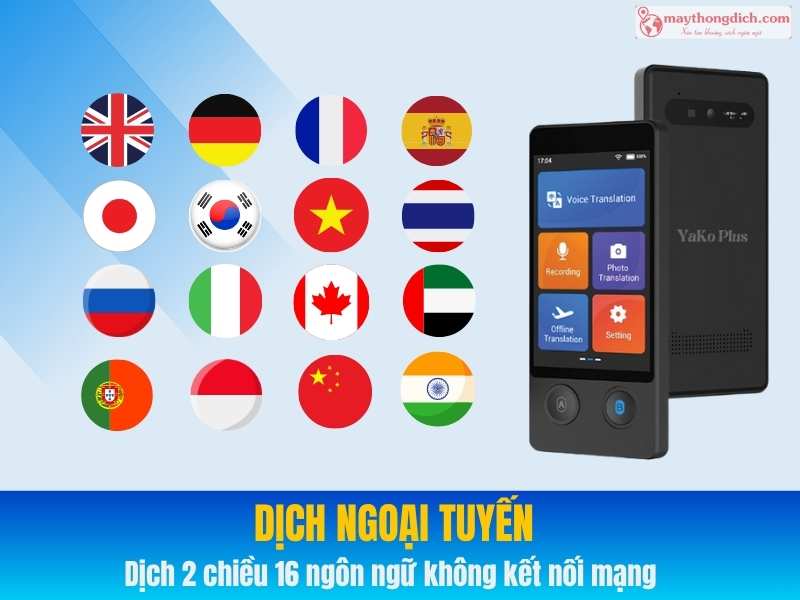 Danh sách 16 ngôn ngữ ngoại tuyến trên Yako Plus
