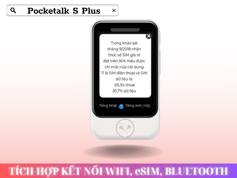 Máy Chuyển Đổi Ngôn Ngữ Pocketalk S Plus