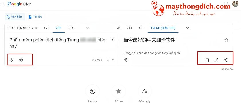 Dịch tiếng Trung bằng hình ảnh Google dịch