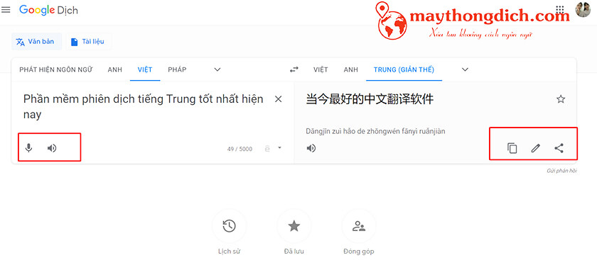 Dịch tiếng Trung bằng hình ảnh Google dịch