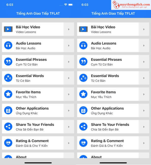 App dò từ vựng tiếng Anh TFLAT Offline