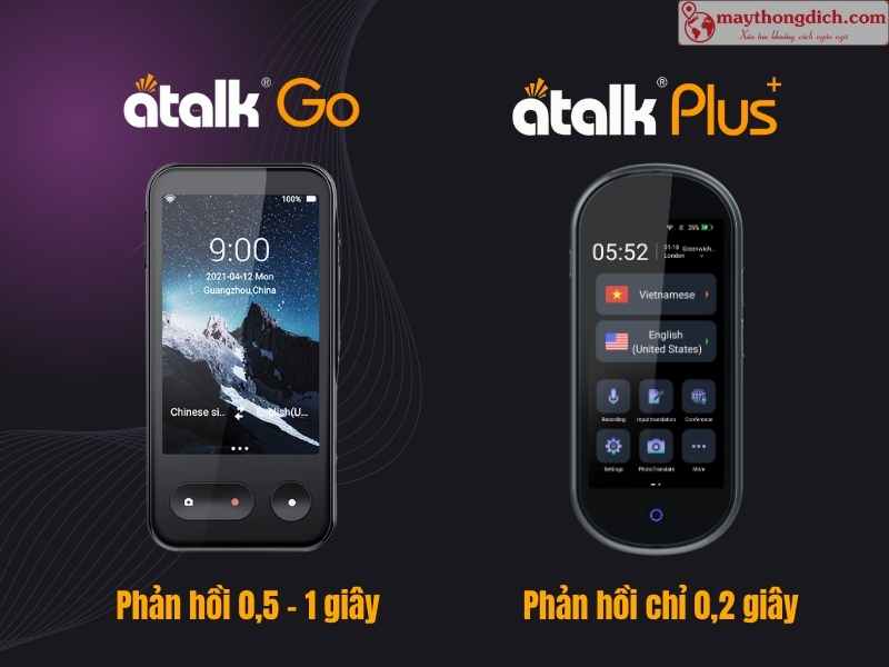Tốc độ phản hồi tính năng dịch giọng nói trên atalk Plus+ và Atalk Go