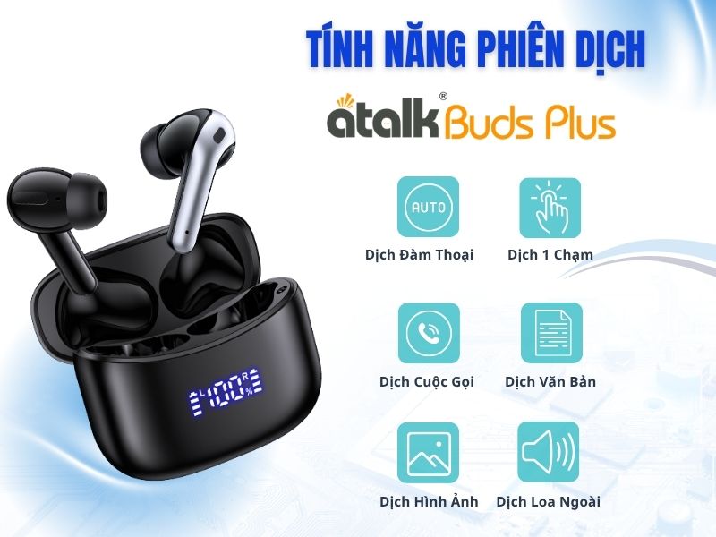Tai Nghe Phiên Dịch Tiếng Trung ATalk Buds Plus