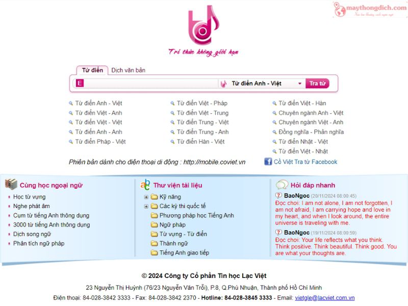Tratu Coviet - Trang Dịch Tiếng Anh Chuẩn, Nhanh