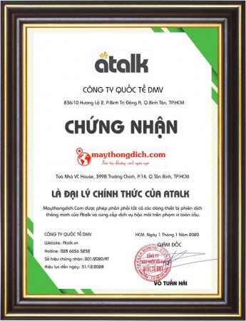 Chứng Nhận Đại Lý Cấp 1