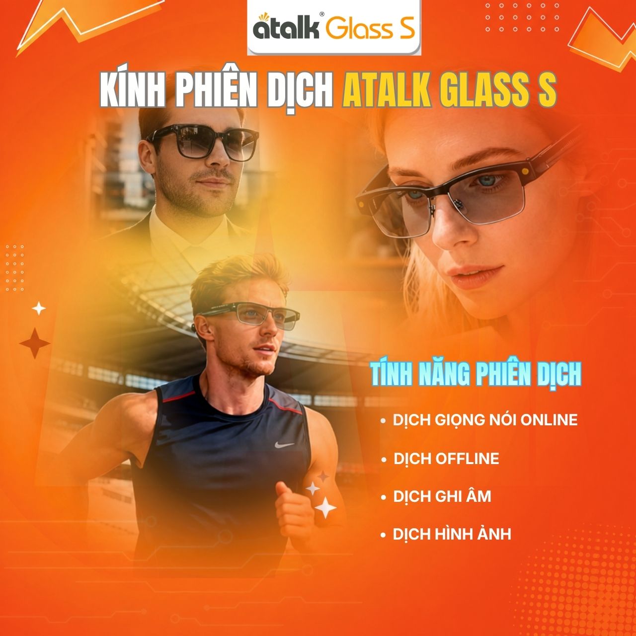 ATalk Glass Hỗ Trợ 5 Tính Năng Phiên Dịch