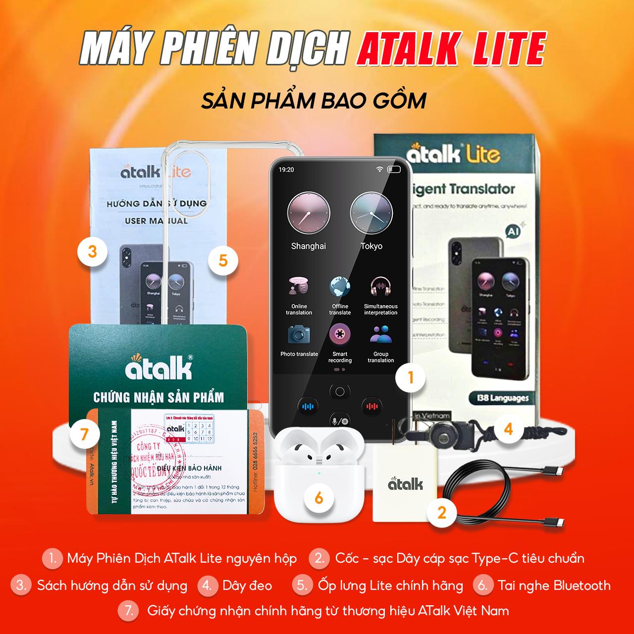 Khi Mua Máy Phiên Dịch ATalk Lite Gồm Có