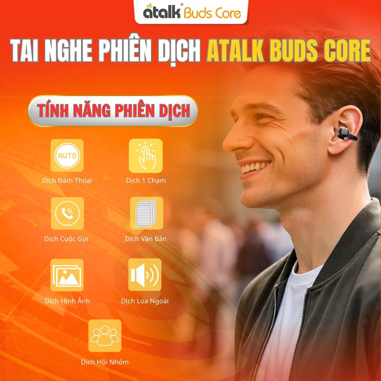 Cách Tính Năng Phiên Dịch Của Tai Nghe ATalk Buds Core
