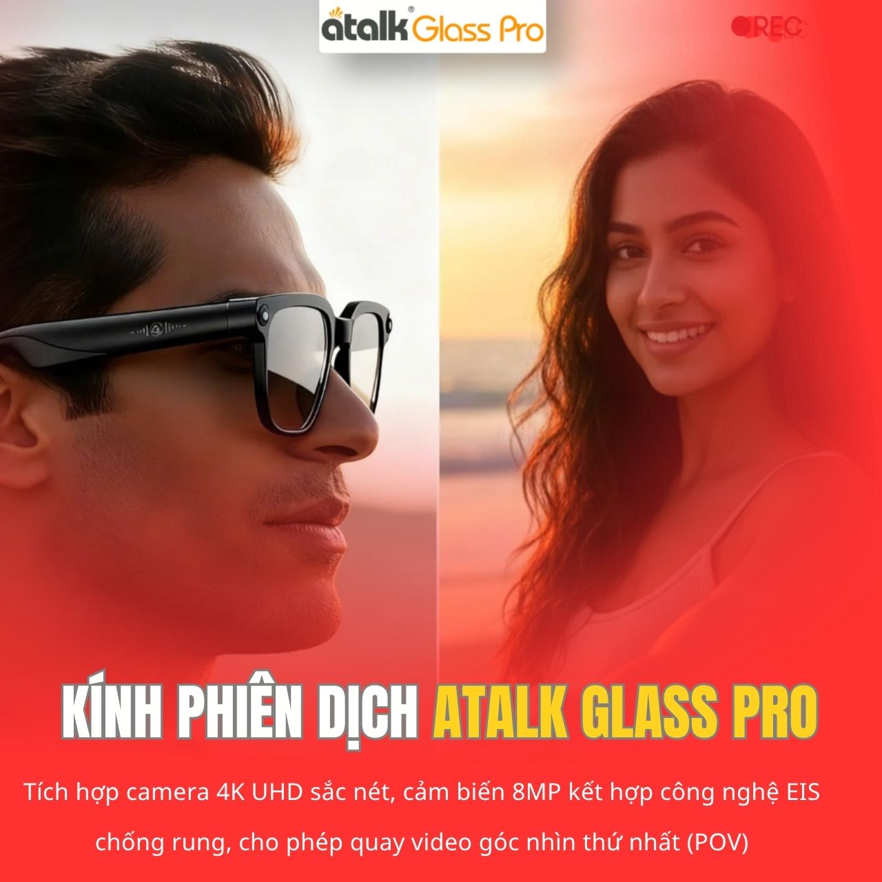 Kính Phiên Dịch ATalk Glass Pro Hỗ Trợ Dịch Phụ Đề Chuẩn Xác