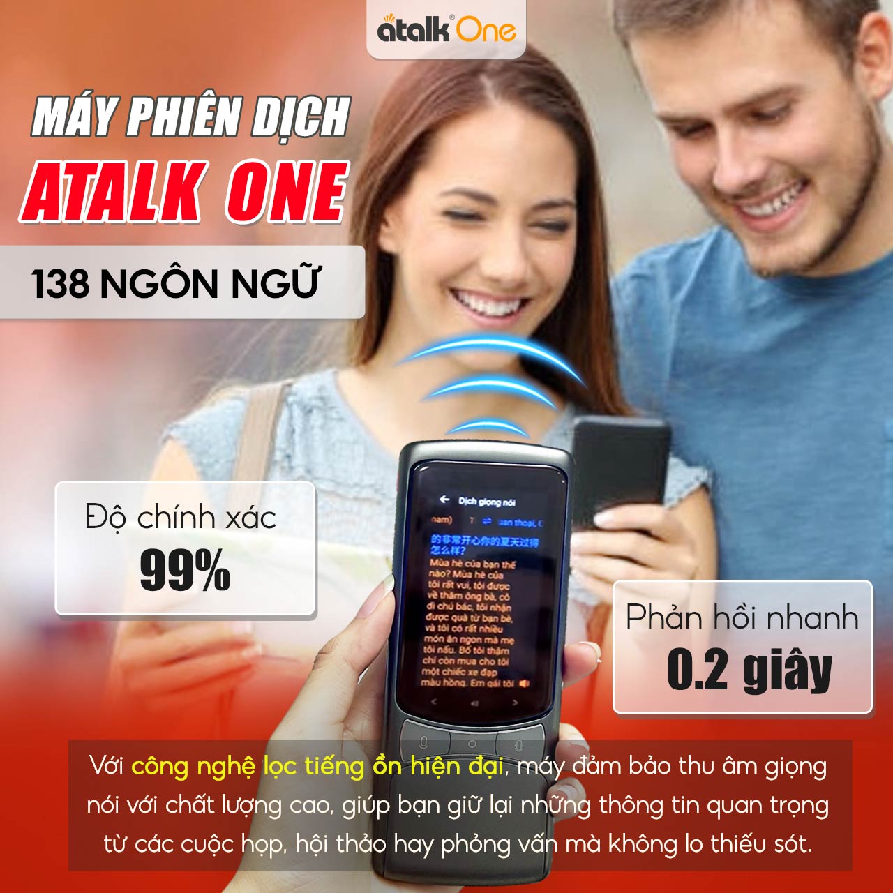 Máy Dịch ATalk One Dịch Chuẩn Xác Nhanh Chóng