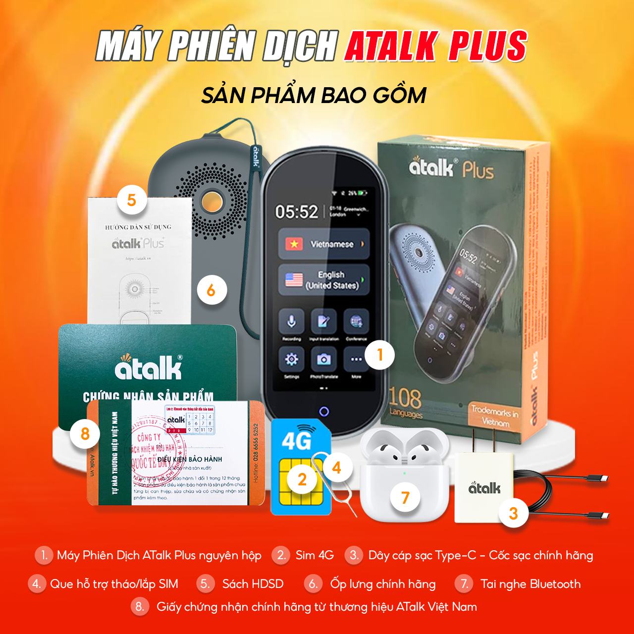 Quà Tặng Đi Kèm Máy Dịch ATalk Plus
