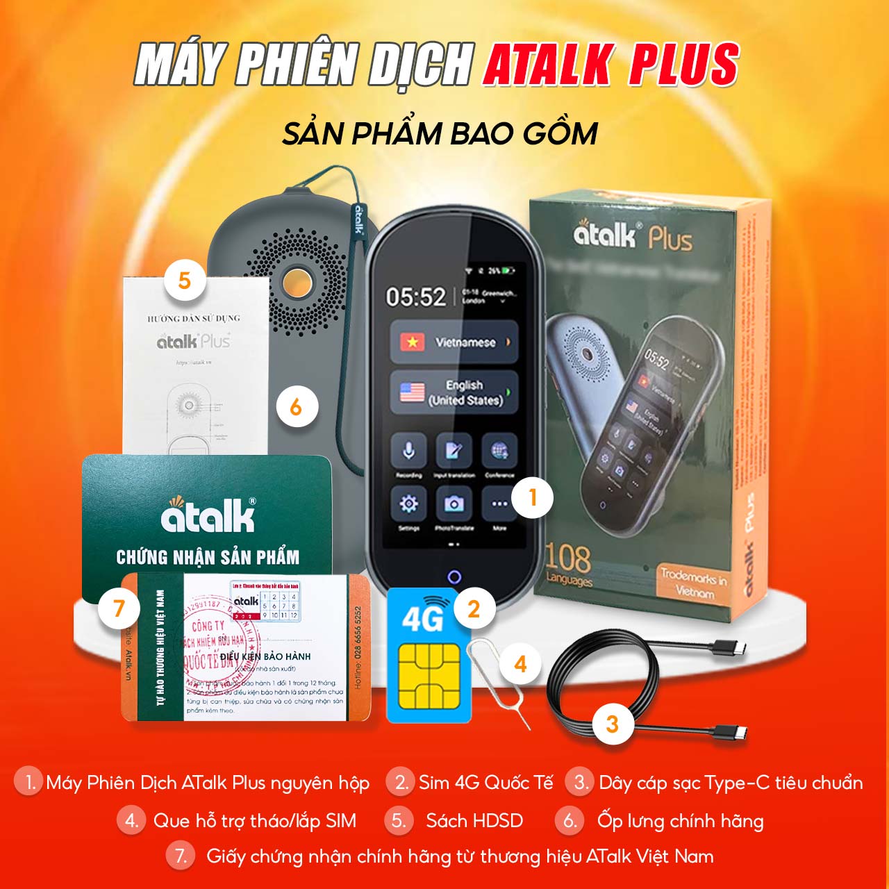 Quà Tặng Đi Kèm Máy Dịch ATalk Plus