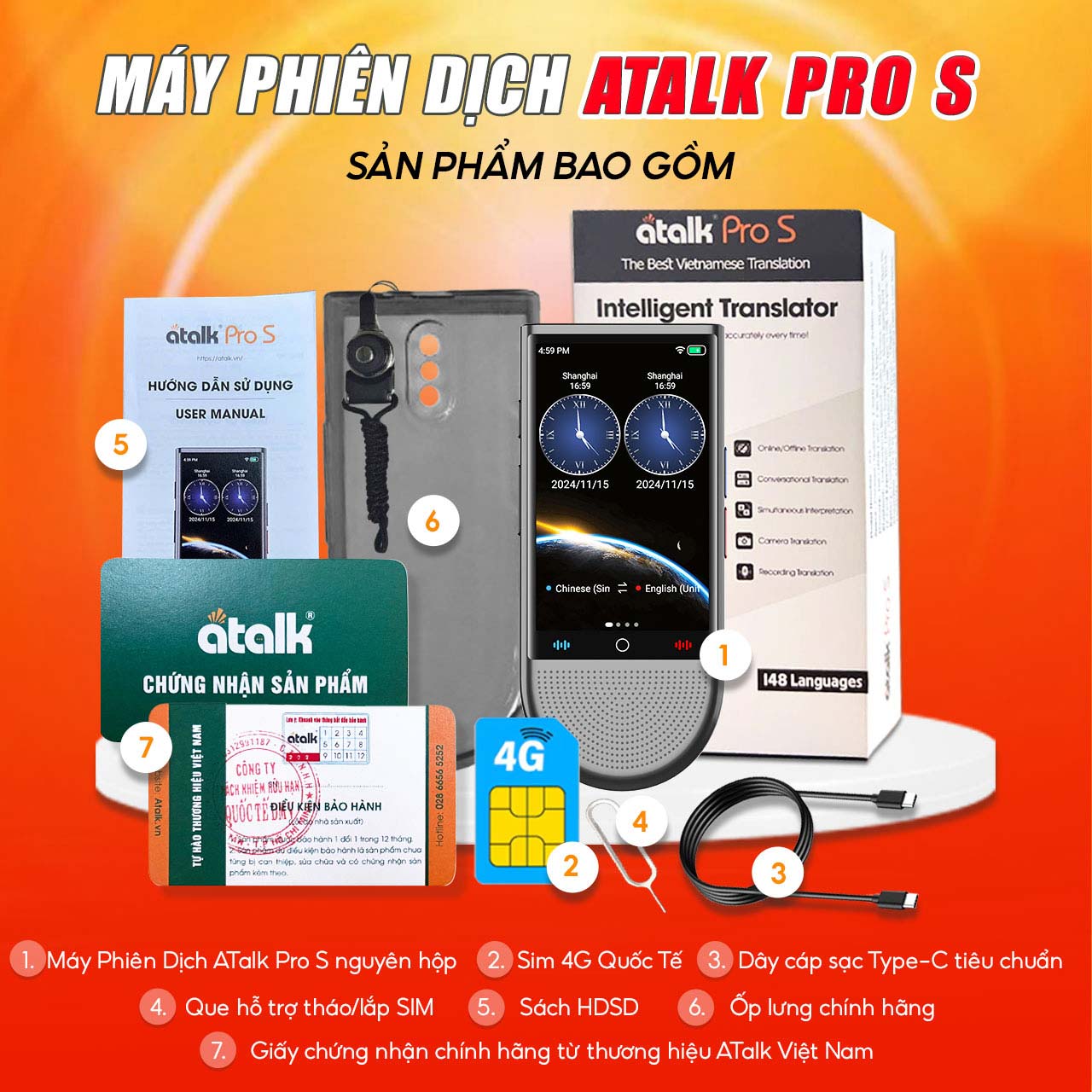 Sản Phẩm Đi Kèm Khi Mua ATalk Pro S