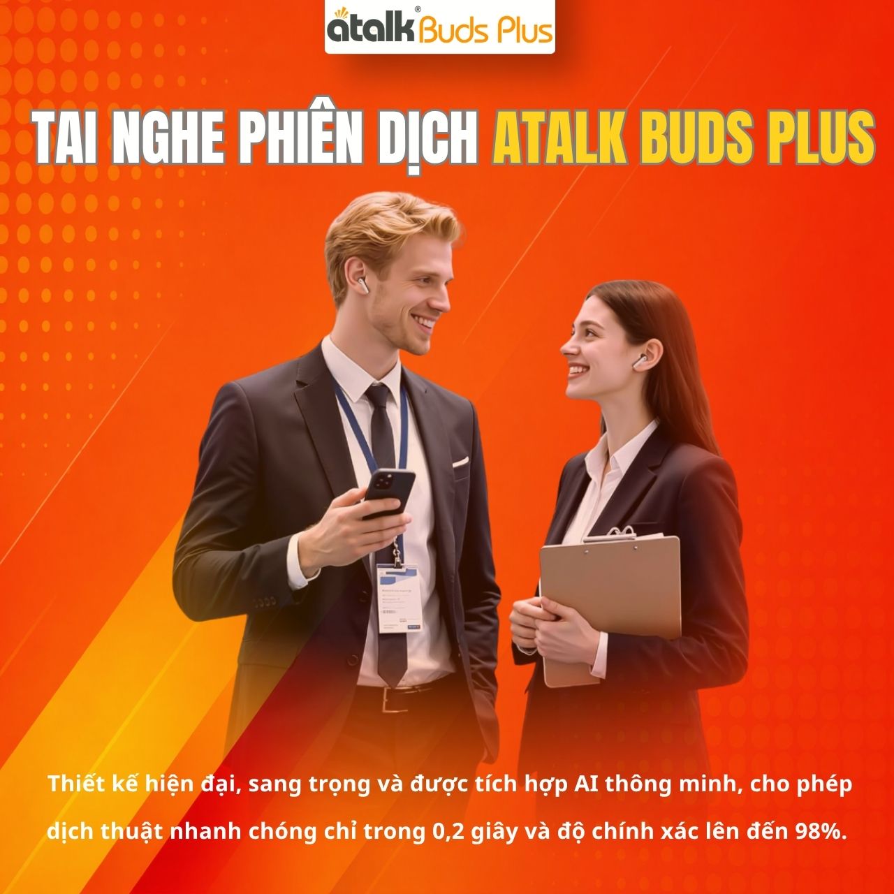 Tai Nghe ATalk Buds Plus Dịch Thuật Tức Thì Chuẩn Xác