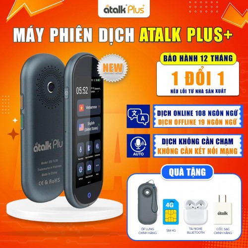 Máy Phiên Dịch ATalk Plus - Dịch 2 Chiều Đa Ngôn Ngữ (8 GB) Máy Phiên Dịch ATalk Plus - Dịch 2 Chiều Đa Ngôn Ngữ (8 GB)