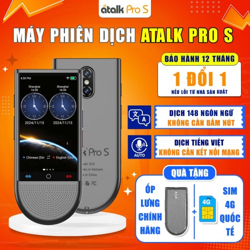 Máy Phiên Dịch ATalk Pro S -  Dịch Không Cần Mạng - Dịch Tự Động Không Cần Bấm Nút Máy Phiên Dịch ATalk Pro S -  Dịch Không Cần Mạng - Dịch Tự Động Không Cần Bấm Nút